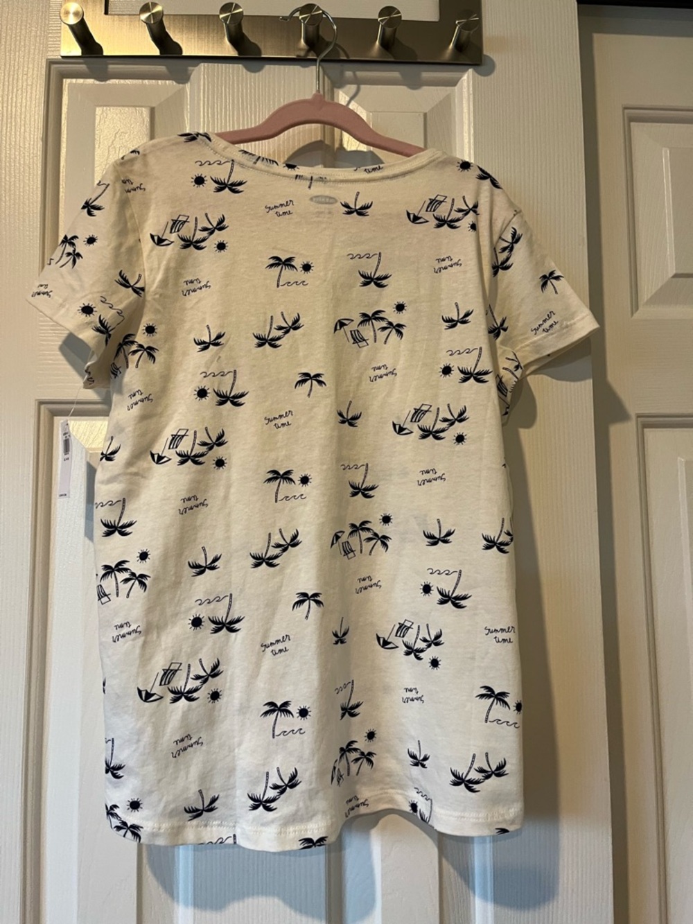 OLD NAVY Girls' Cream Tee with Navy Palm Print, size XL, NWT - Picture 7 of 8